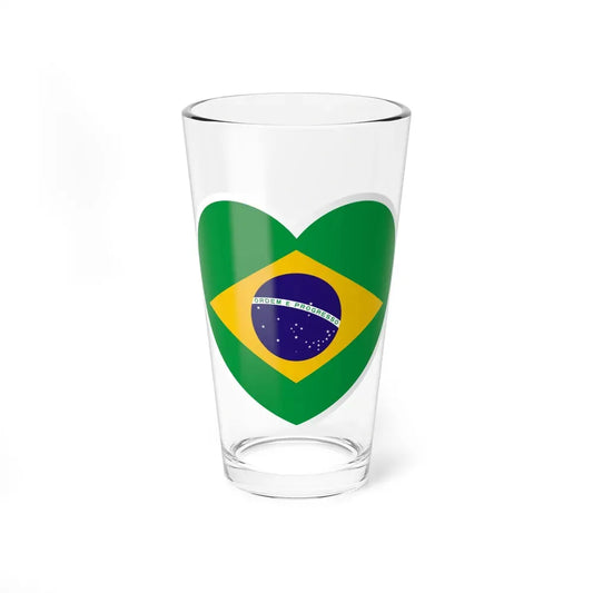 Heart Flag of Brazil 1968-1992 - Pint Glass 16oz 16oz - Go Mug Yourself