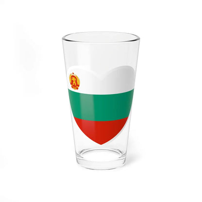 Heart Flag of Bulgaria 1946-1948 - Pint Glass 16oz-16oz-Go Mug Yourself