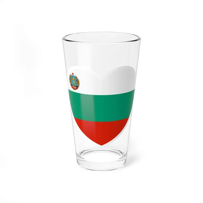 Heart Flag of Bulgaria 1948-1967 - Pint Glass 16oz 16oz - Go Mug Yourself