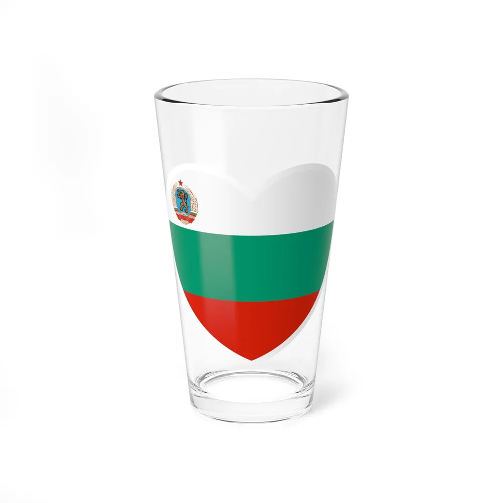 Heart Flag of Bulgaria 1967-1971 - Pint Glass 16oz-16oz-Go Mug Yourself