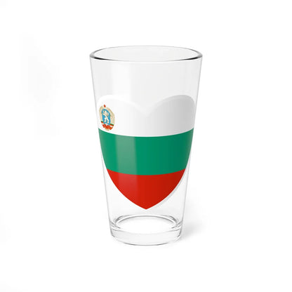 Heart Flag of Bulgaria 1971-1990 - Pint Glass 16oz-16oz-Go Mug Yourself