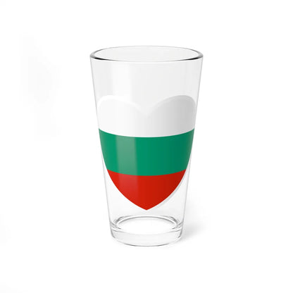 Heart Flag of Bulgaria - Pint Glass 16oz-16oz-Go Mug Yourself