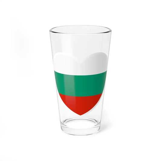 Heart Flag of Bulgaria - Pint Glass 16oz 16oz - Go Mug Yourself