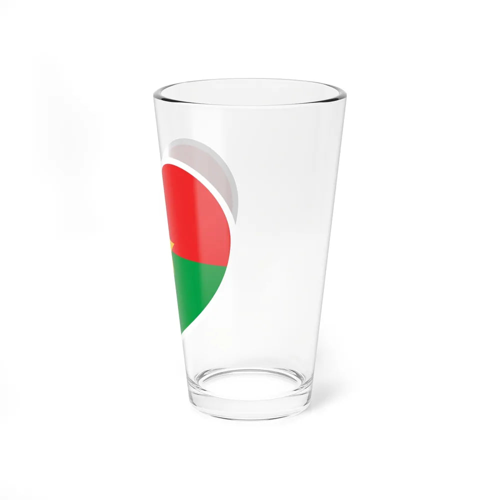 Heart Flag of Burkina Faso - Pint Glass 16oz-Go Mug Yourself