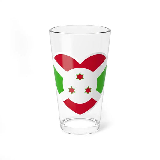 Heart Flag of Burundi - Pint Glass 16oz 16oz - Go Mug Yourself