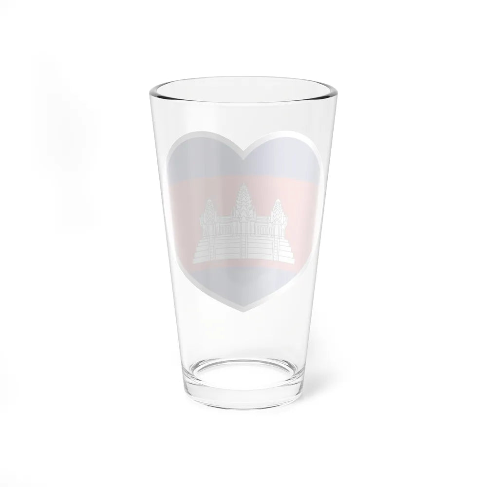 Heart Flag of Cambodia - Pint Glass 16oz-Go Mug Yourself