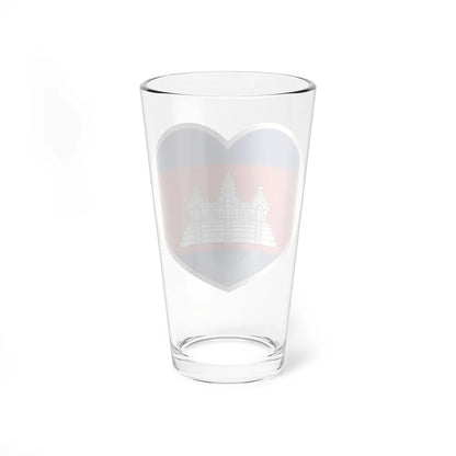 Heart Flag of Cambodia - Pint Glass 16oz-Go Mug Yourself