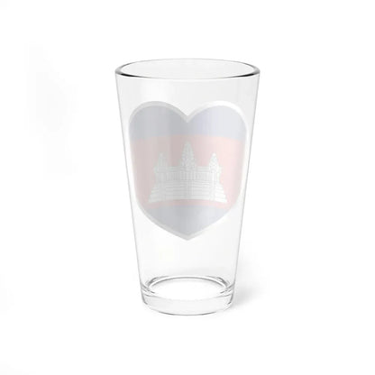 Heart Flag of Cambodia - Pint Glass 16oz - Go Mug Yourself