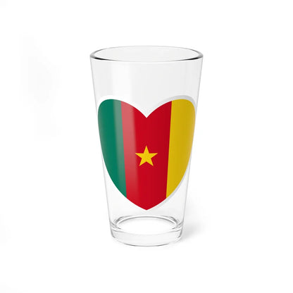 Heart Flag of Cameroon - Pint Glass 16oz-16oz-Go Mug Yourself