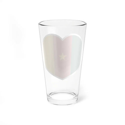 Heart Flag of Cameroon - Pint Glass 16oz-Go Mug Yourself