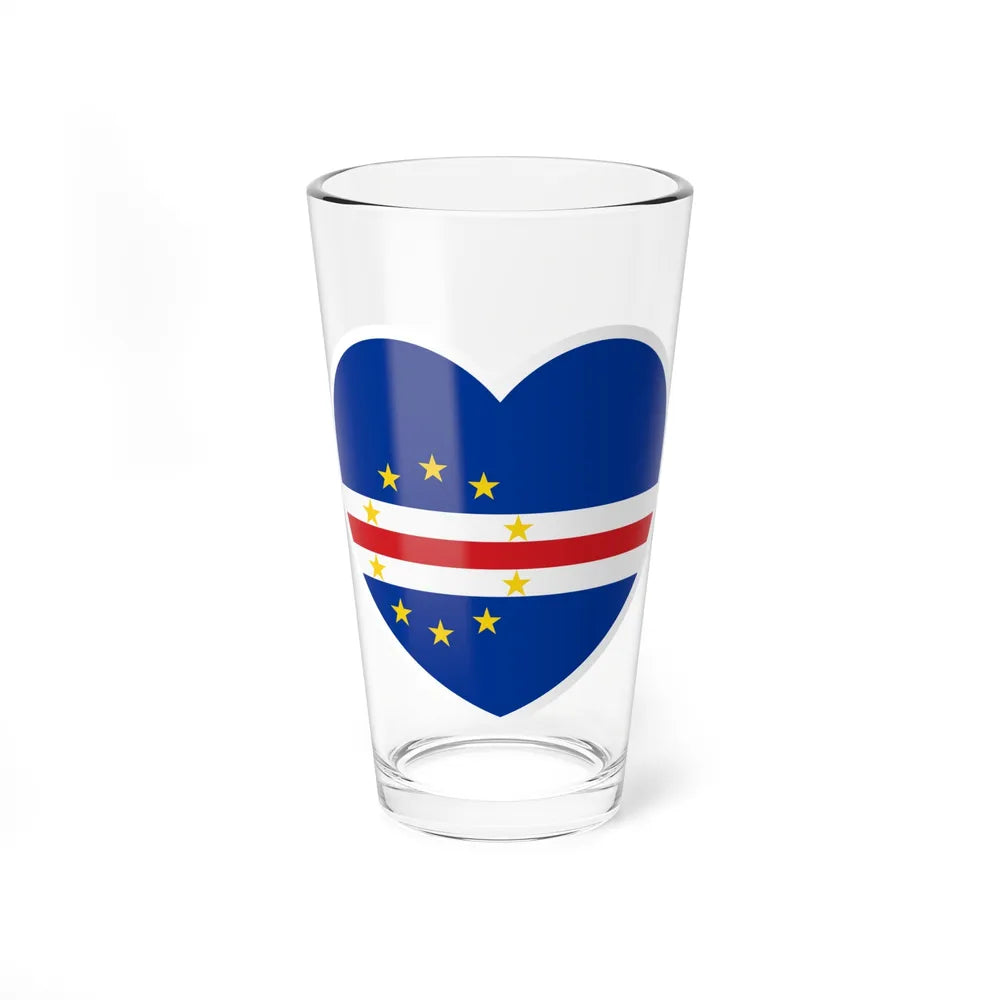 Heart Flag of Cape Verde - Pint Glass 16oz-16oz-Go Mug Yourself