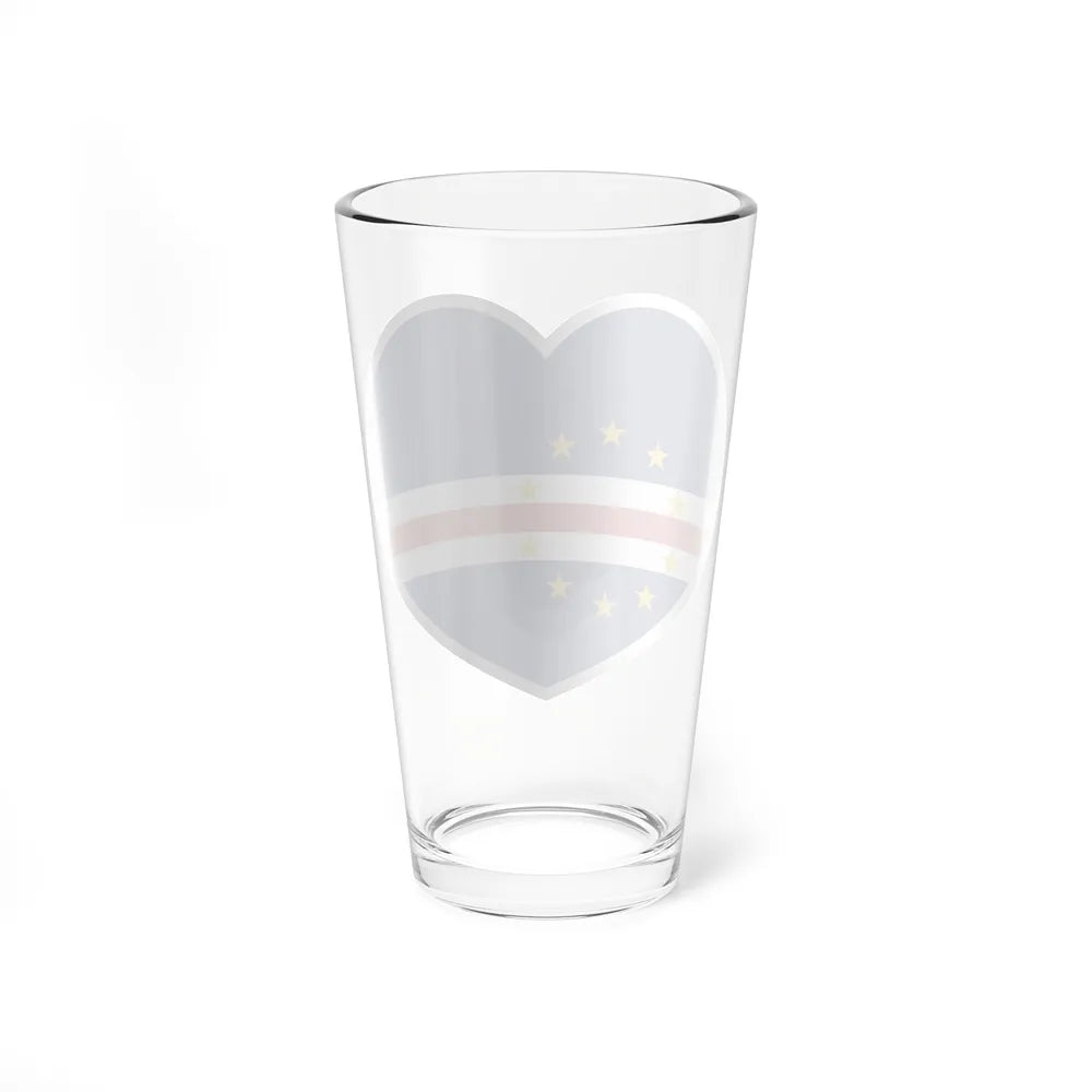 Heart Flag of Cape Verde - Pint Glass 16oz-Go Mug Yourself