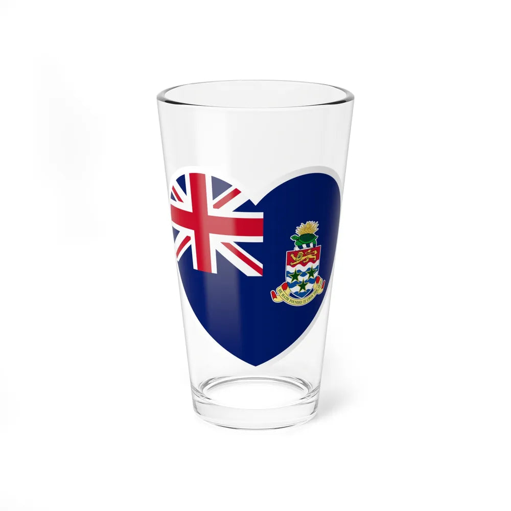 Heart Flag of Cayman Islands - Pint Glass 16oz-16oz-Go Mug Yourself