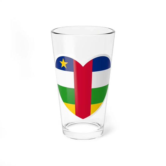 Heart Flag of Central African Republic - Pint Glass 16oz 16oz - Go Mug Yourself