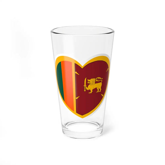 Heart Flag of Ceylon 1951-1972 - Pint Glass 16oz-16oz-Go Mug Yourself