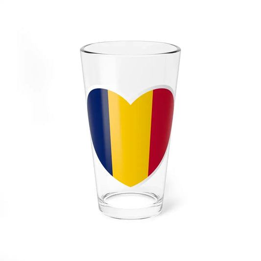 Heart Flag of Chad - Pint Glass 16oz 16oz - Go Mug Yourself