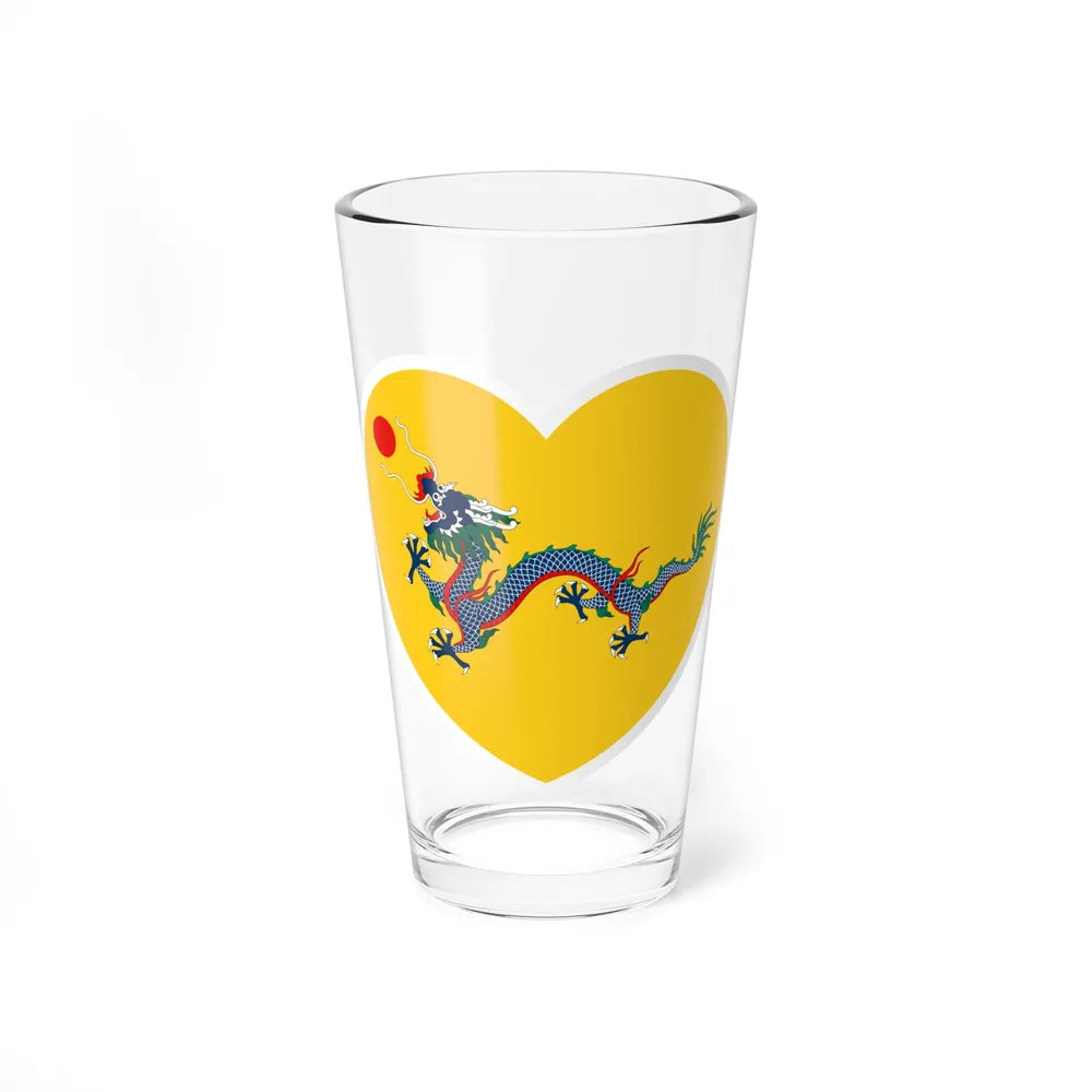 Heart Flag of China 1862-1912 - Pint Glass 16oz-16oz-Go Mug Yourself