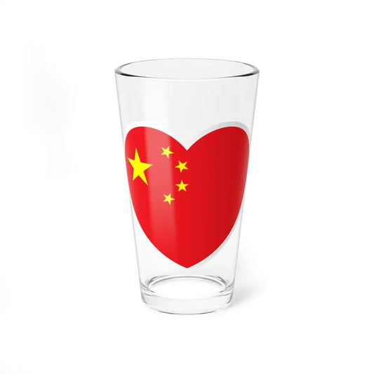 Heart Flag of China - Pint Glass 16oz-16oz-Go Mug Yourself