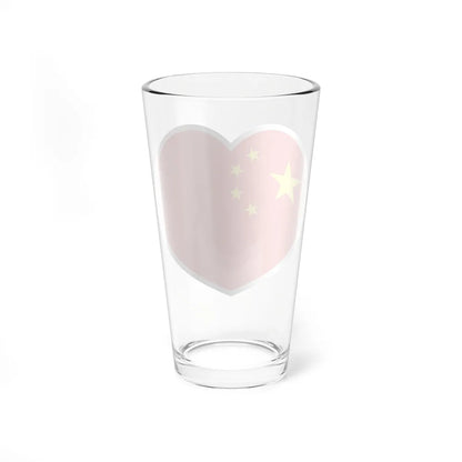 Heart Flag of China - Pint Glass 16oz-Go Mug Yourself