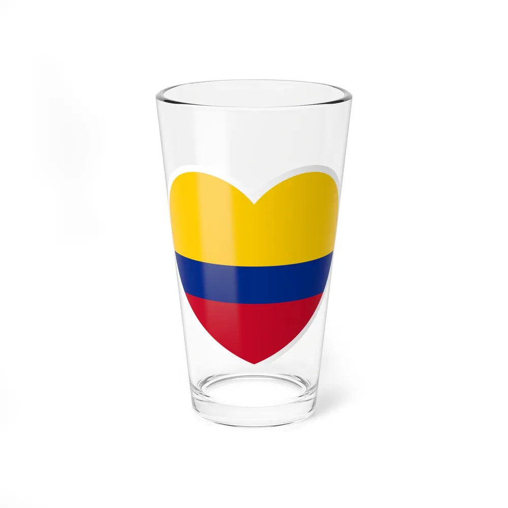 Heart Flag of Colombia - Pint Glass 16oz-16oz-Go Mug Yourself