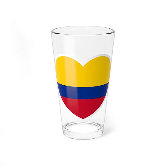 Heart Flag of Colombia - Pint Glass 16oz 16oz - Go Mug Yourself