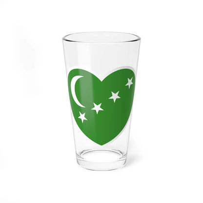 Heart Flag of Comoros 1963-1975 - Pint Glass 16oz-16oz-Go Mug Yourself