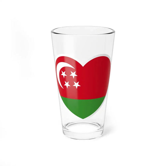 Heart Flag of Comoros 1975-1978 - Pint Glass 16oz 16oz - Go Mug Yourself