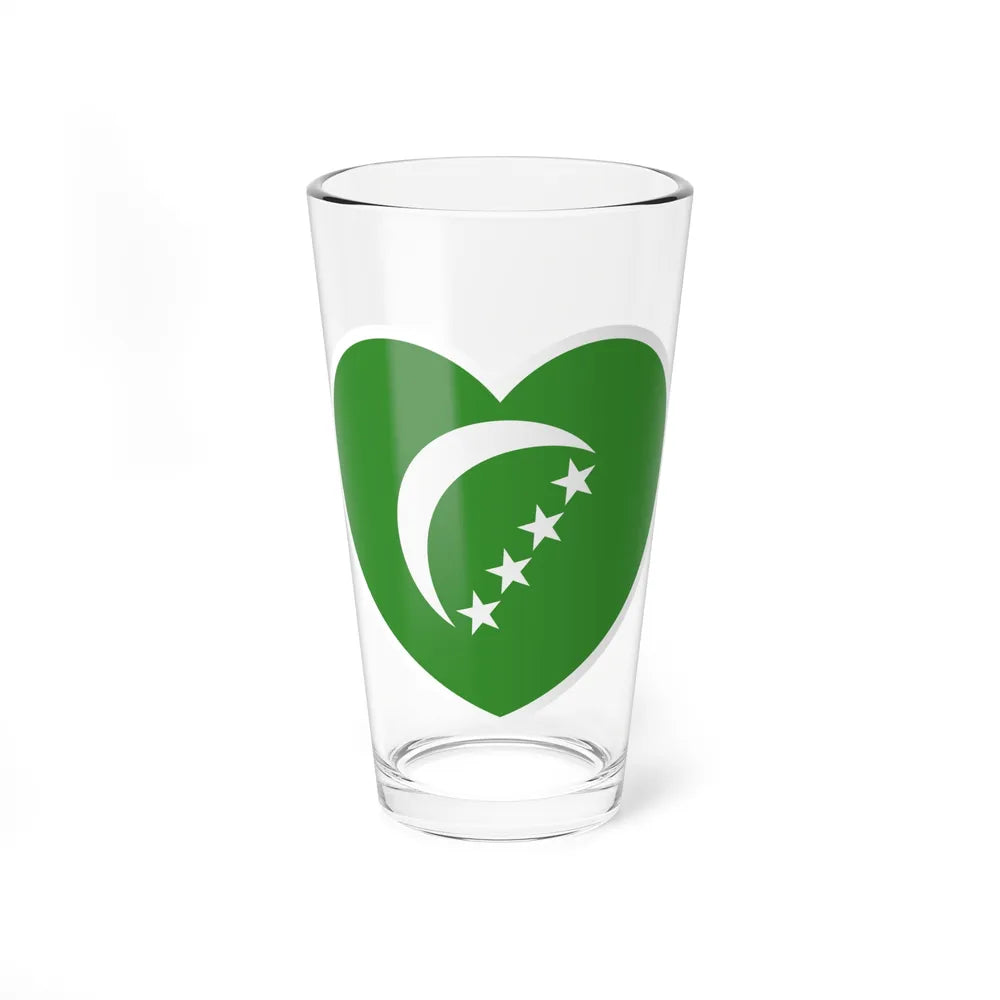 Heart Flag of Comoros 1978-1992 - Pint Glass 16oz-16oz-Go Mug Yourself