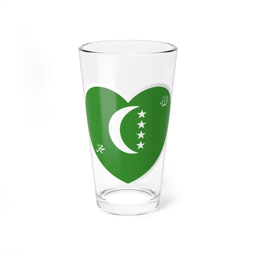 Heart Flag of Comoros 1996-2001 - Pint Glass 16oz 16oz - Go Mug Yourself