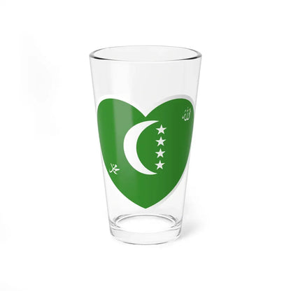 Heart Flag of Comoros 1996-2001 - Pint Glass 16oz 16oz - Go Mug Yourself