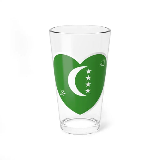 Heart Flag of Comoros 1996-2001 - Pint Glass 16oz 16oz - Go Mug Yourself