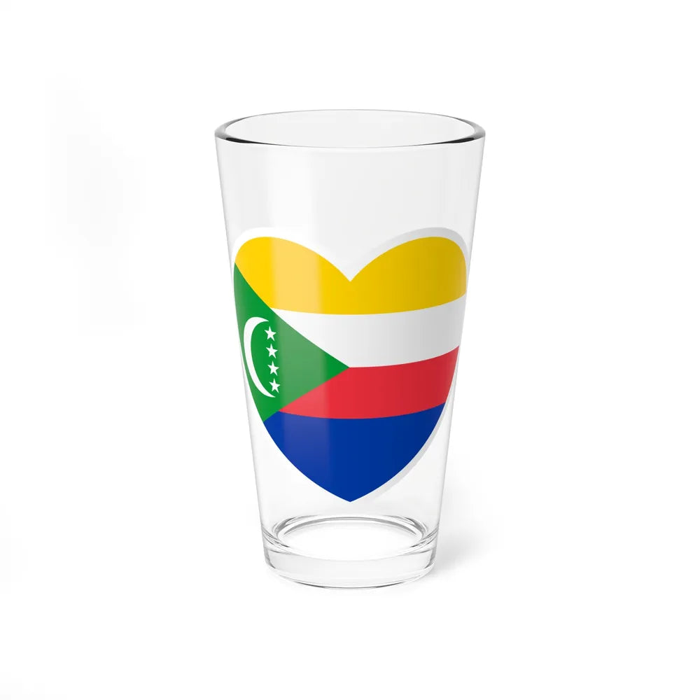 Heart Flag of Comoros - Pint Glass 16oz-16oz-Go Mug Yourself