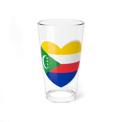 Heart Flag of Comoros - Pint Glass 16oz-16oz-Go Mug Yourself