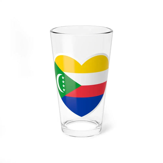 Heart Flag of Comoros - Pint Glass 16oz 16oz - Go Mug Yourself