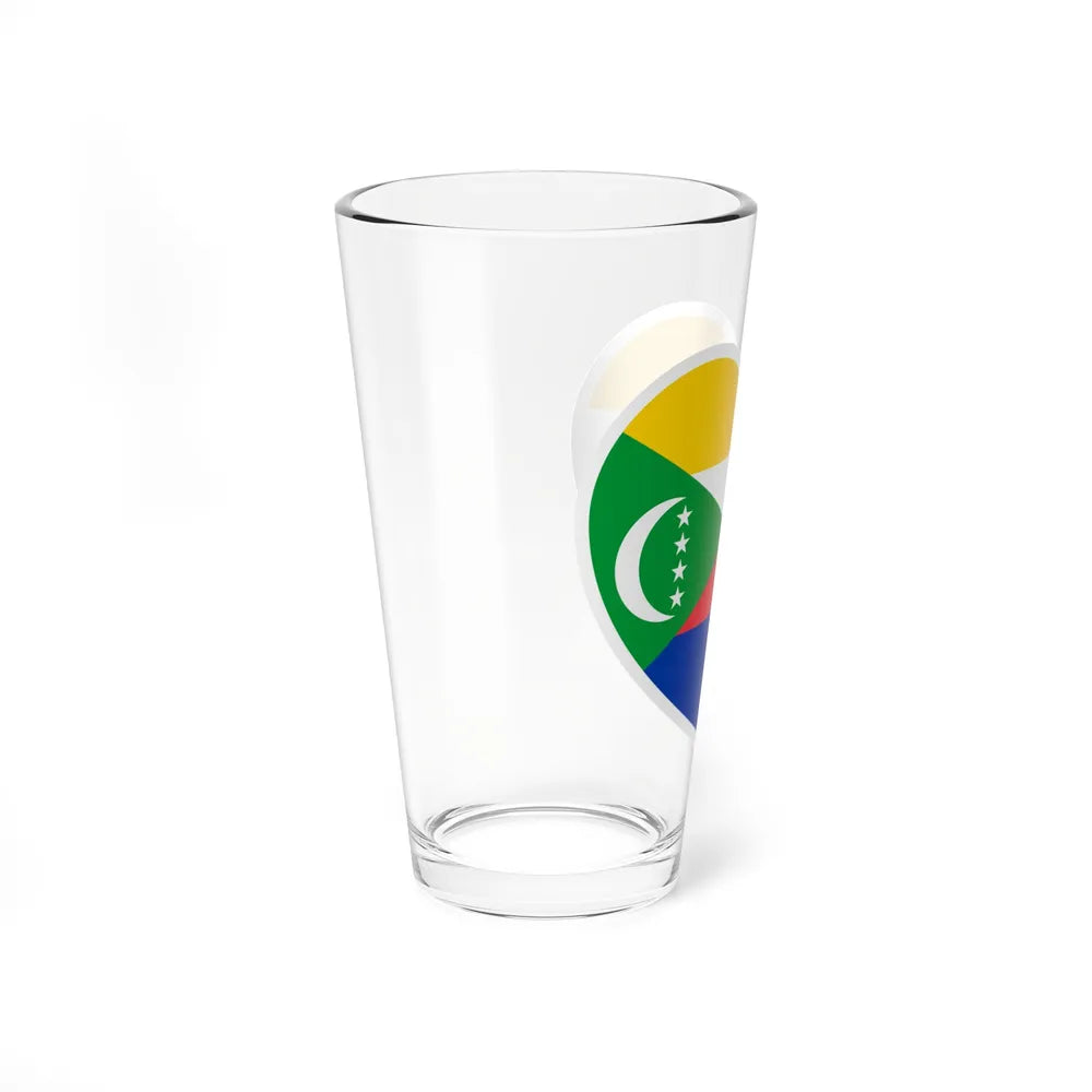 Heart Flag of Comoros - Pint Glass 16oz-Go Mug Yourself