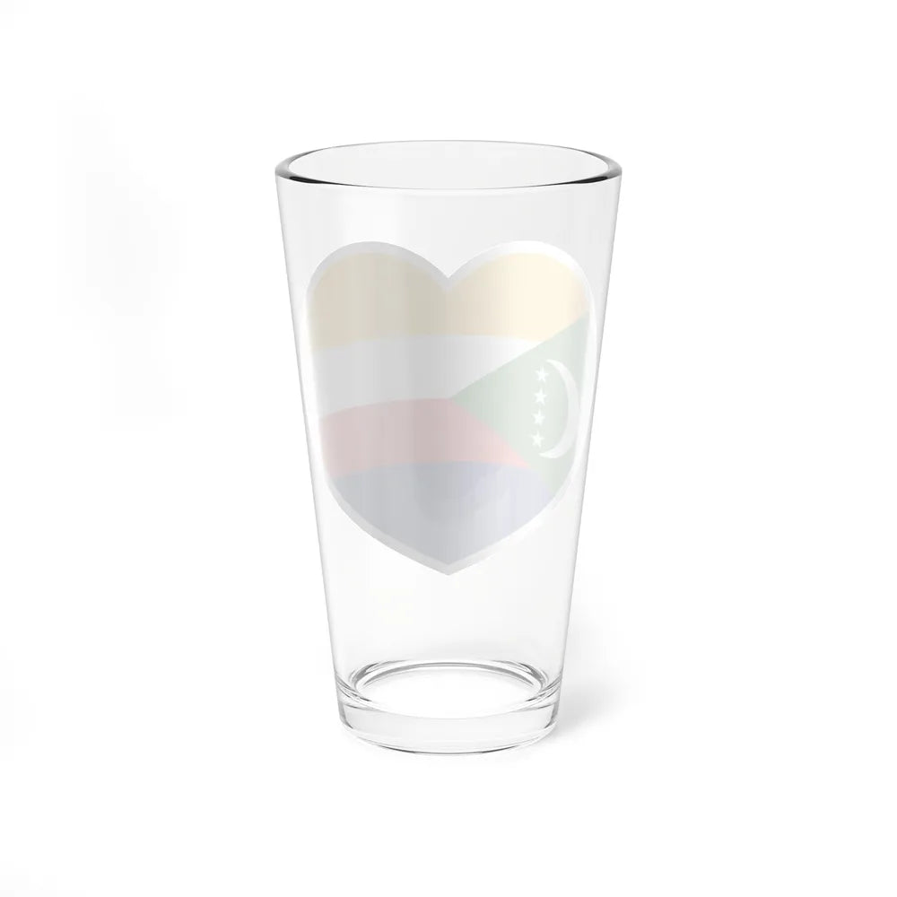 Heart Flag of Comoros - Pint Glass 16oz-Go Mug Yourself