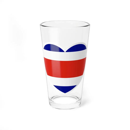 Heart Flag of Costa Rica - Pint Glass 16oz 16oz - Go Mug Yourself