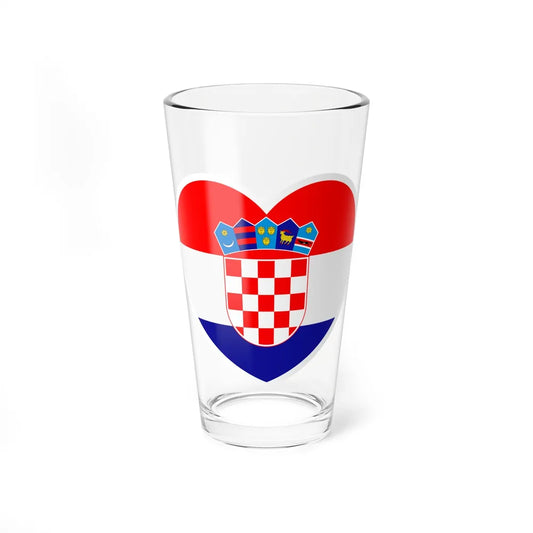 Heart Flag of Croatia - Pint Glass 16oz-16oz-Go Mug Yourself