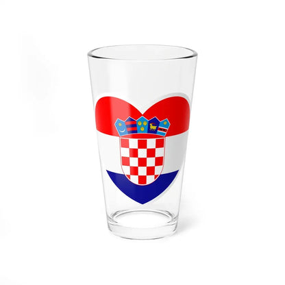 Heart Flag of Croatia - Pint Glass 16oz 16oz - Go Mug Yourself