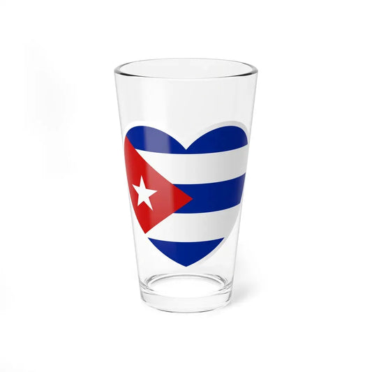 Heart Flag of Cuba - Pint Glass 16oz 16oz - Go Mug Yourself