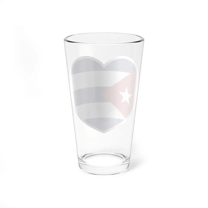 Heart Flag of Cuba - Pint Glass 16oz-Go Mug Yourself