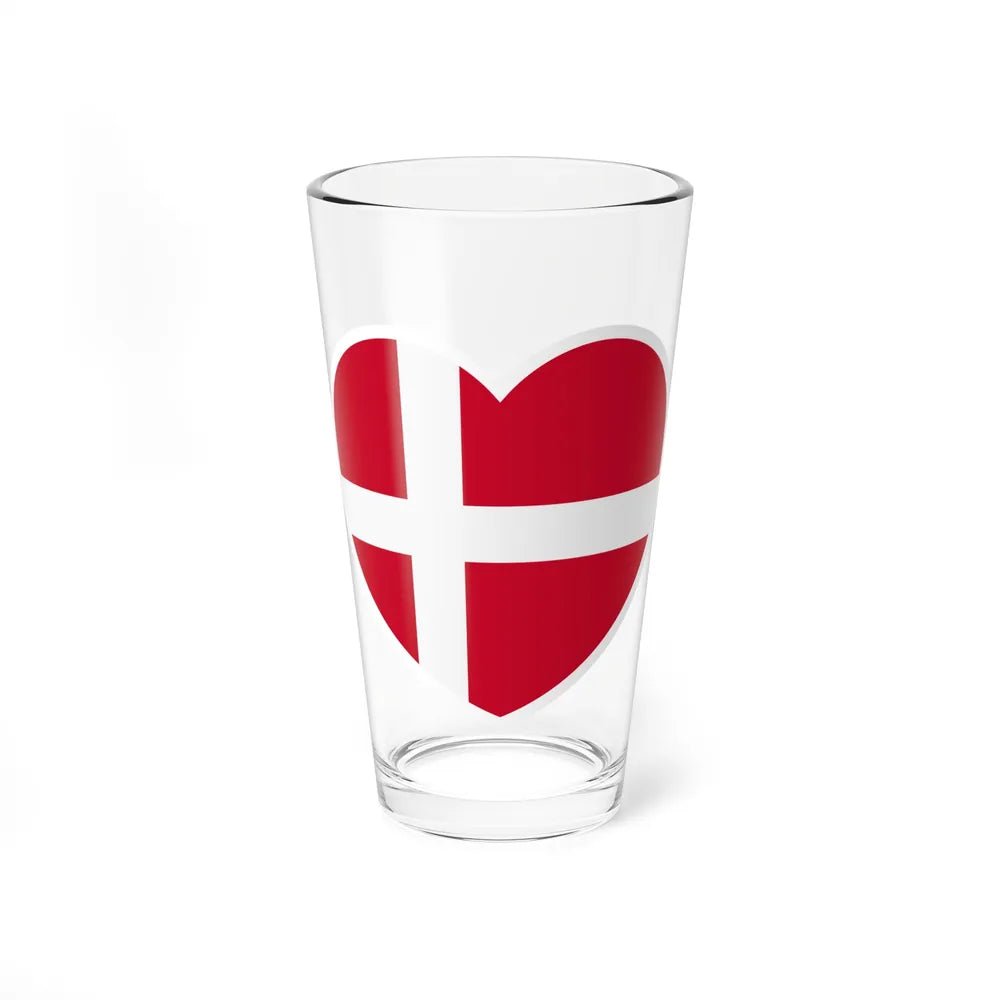 Heart Flag of Denmark - Pint Glass 16oz-16oz-Go Mug Yourself