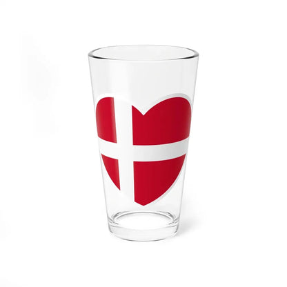 Heart Flag of Denmark - Pint Glass 16oz 16oz - Go Mug Yourself
