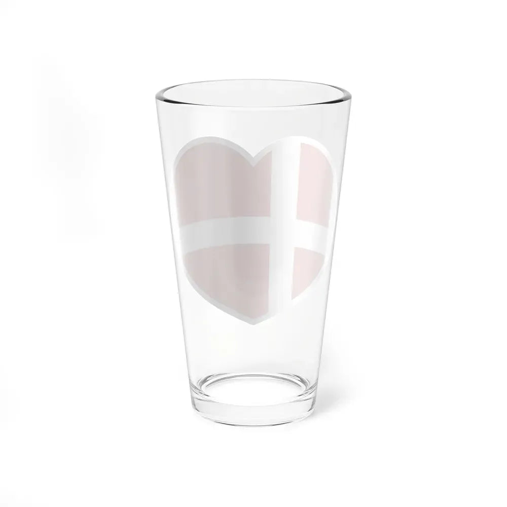 Heart Flag of Denmark - Pint Glass 16oz - Go Mug Yourself