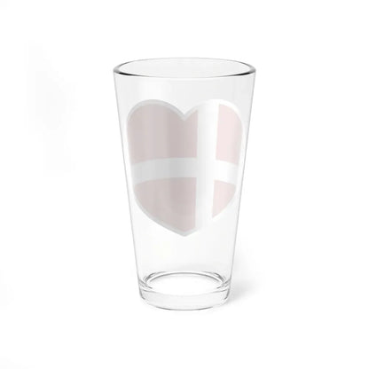Heart Flag of Denmark - Pint Glass 16oz - Go Mug Yourself
