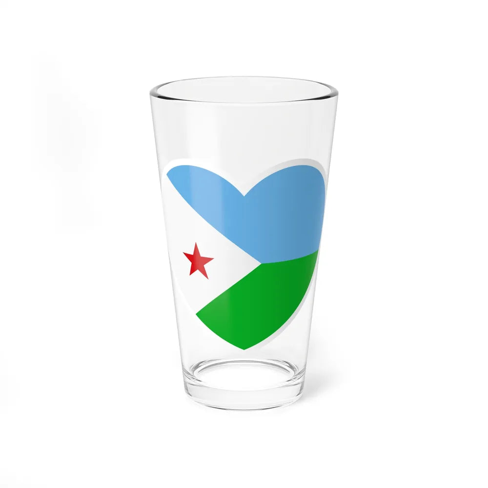 Heart Flag of Djibouti - Pint Glass 16oz-16oz-Go Mug Yourself