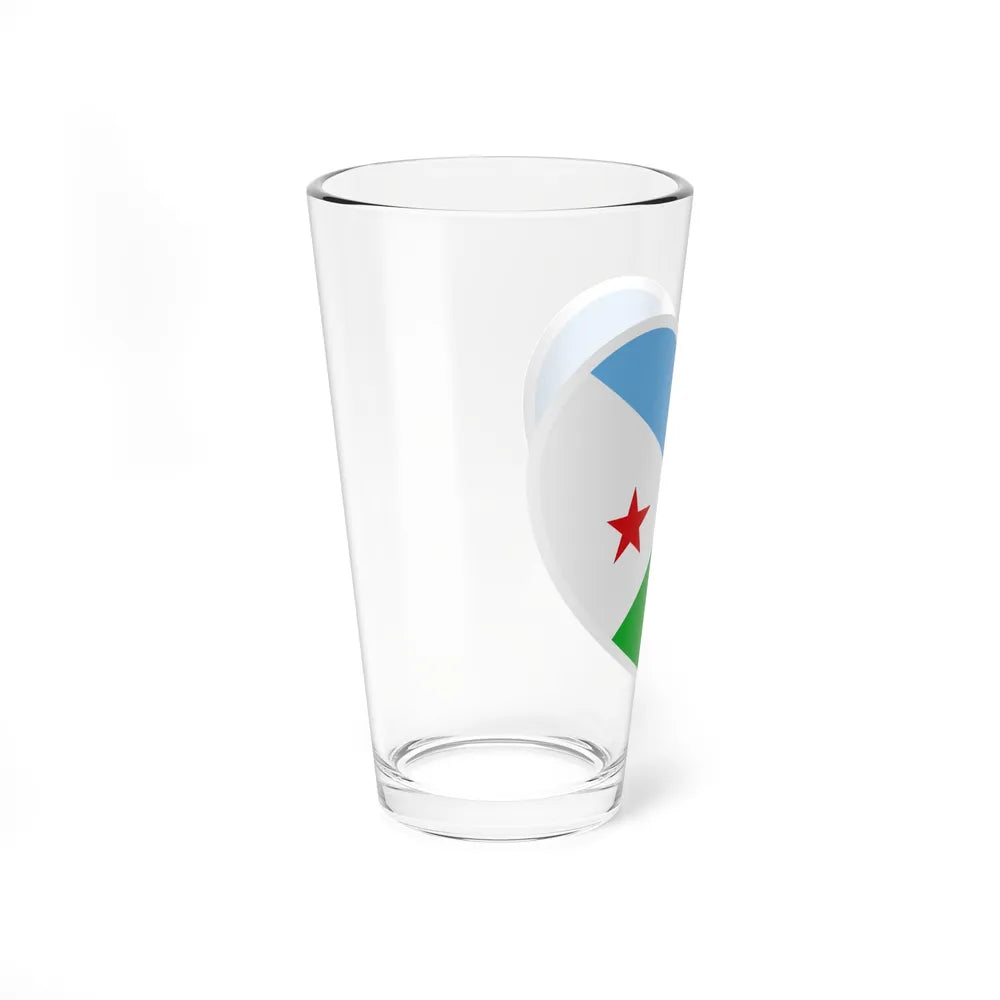 Heart Flag of Djibouti - Pint Glass 16oz-Go Mug Yourself