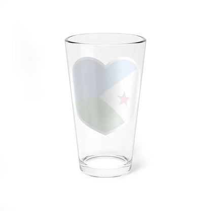 Heart Flag of Djibouti - Pint Glass 16oz-Go Mug Yourself