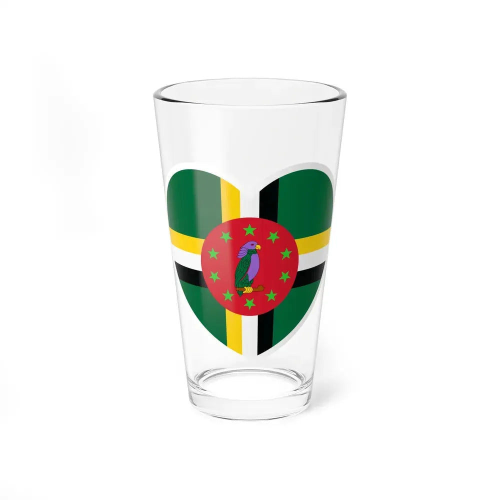 Heart Flag of Dominica 1978-1981 - Pint Glass 16oz 16oz - Go Mug Yourself