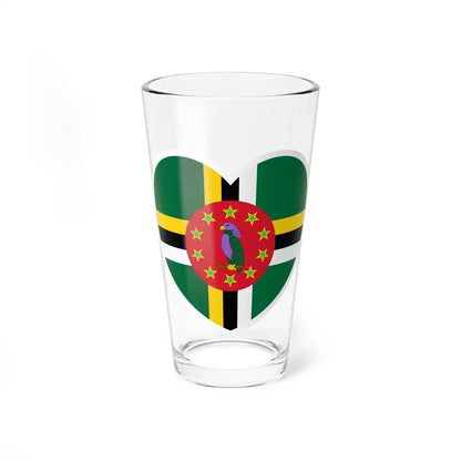 Heart Flag of Dominica 1988-1990 - Pint Glass 16oz 16oz - Go Mug Yourself